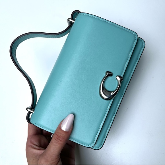 NWT Coach Crossbody Bandit Crossbody Tiffany Blue Lux Refined Leather - Picture 7 of 8